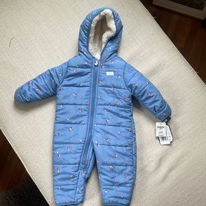 Oshkosh B’Gosh Floral, Fleece lined Snowsuit -NWT